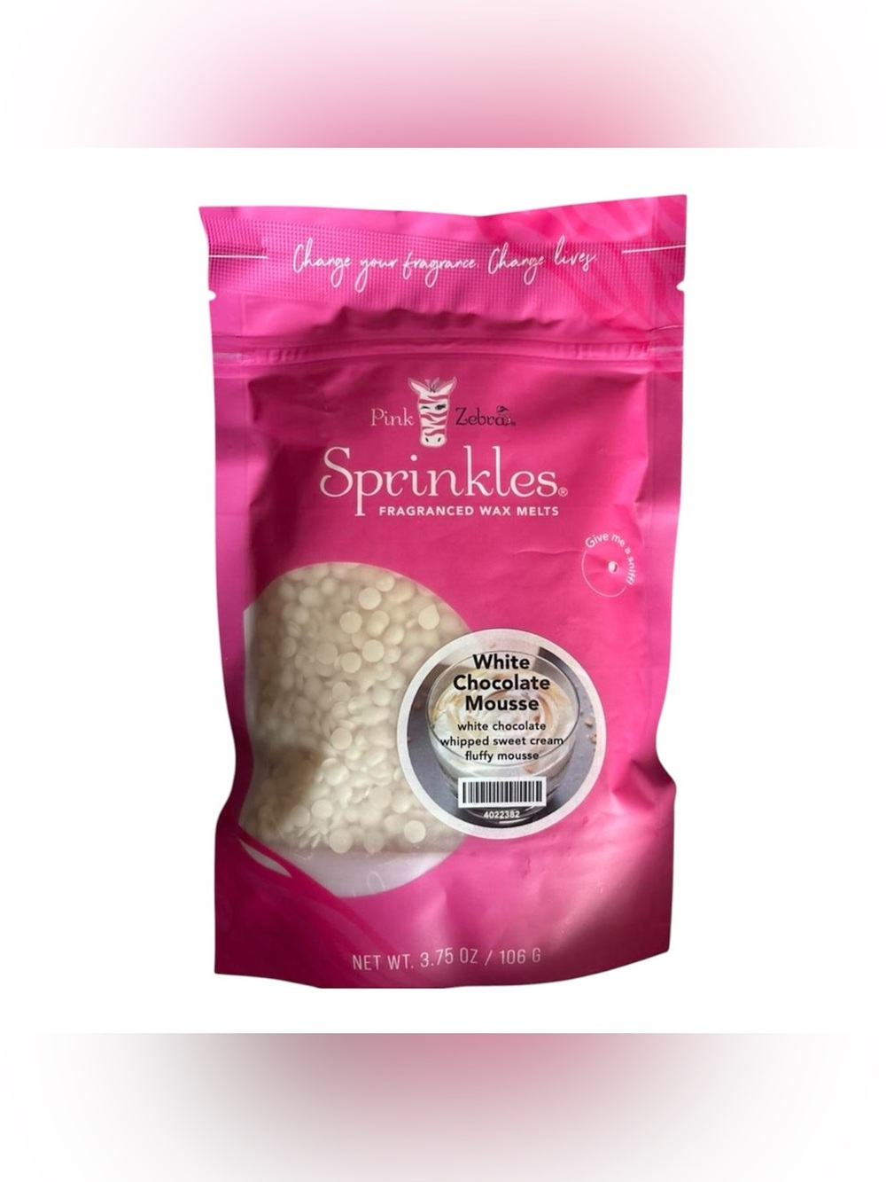Pink Zebra White Chocolate Mousse Bag of Sprinkles
